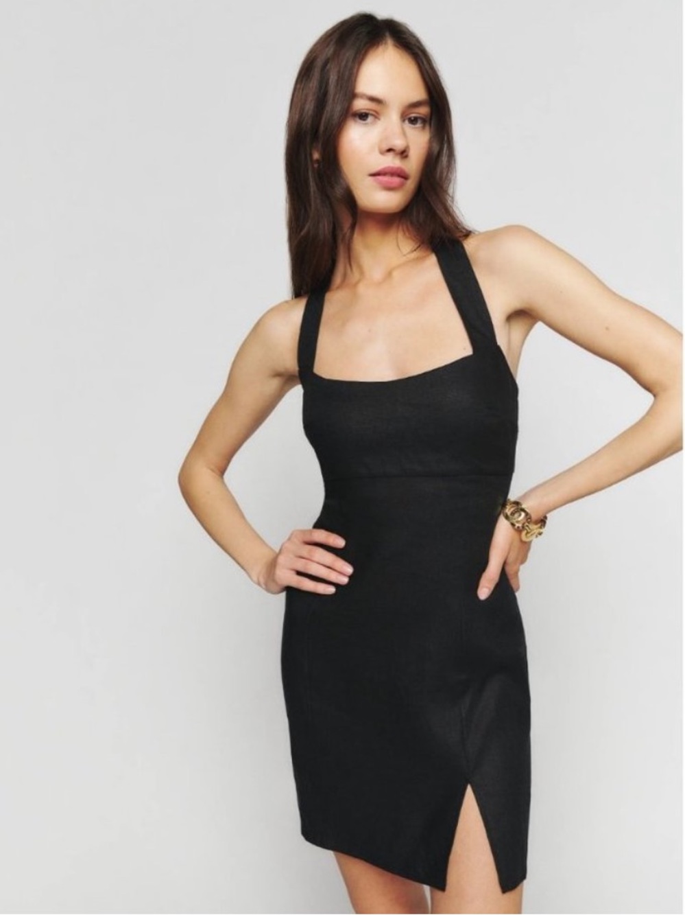 Reformation Isha Linen Halter Dress